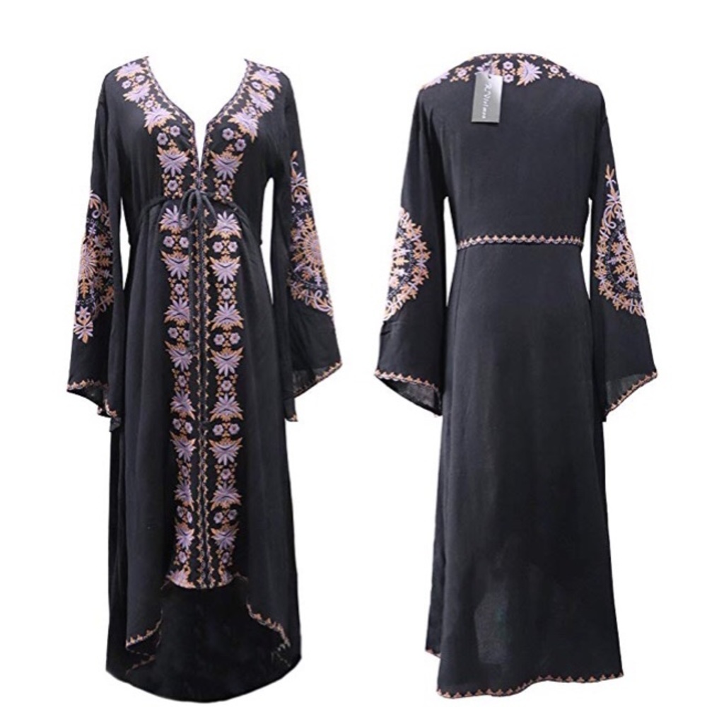 Women’s Cotton Embroidered High Low Bohemian Dress